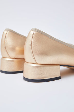 BAILARINA PIEL TACON DORADO/NEGRO
