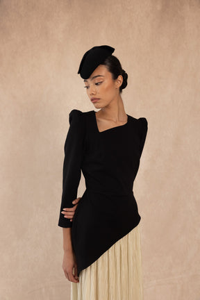 VESTIDO RAQUEL NEGRO/CRUDO