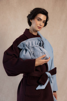 BOLSO SACO PIEL CELESTE