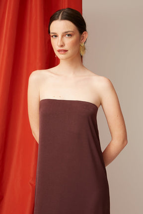 VESTIDO OLINDA BURDEOS