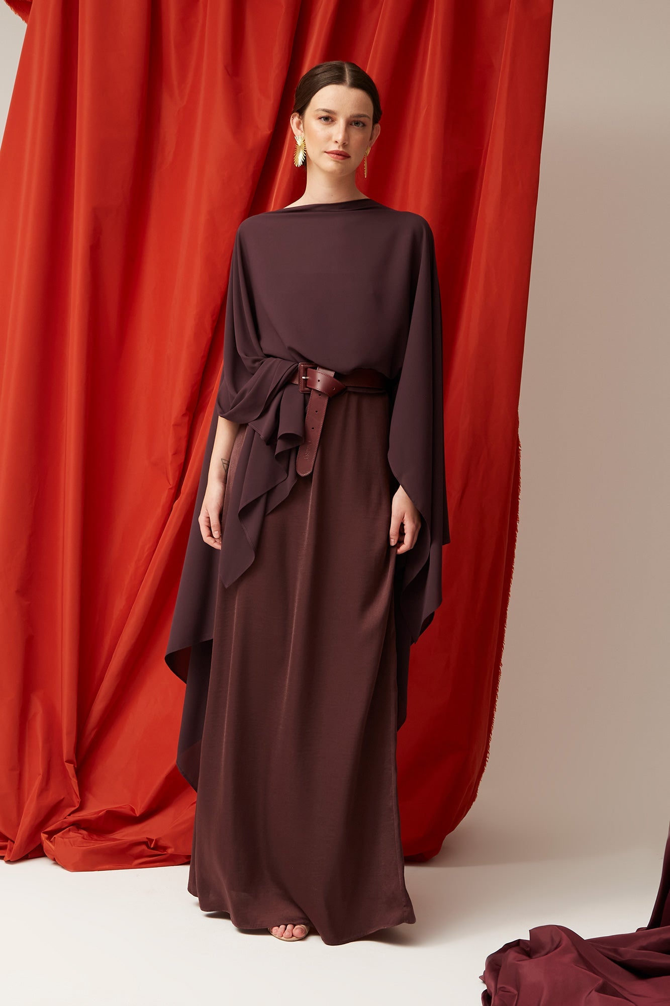 VESTIDO OLINDA BURDEOS