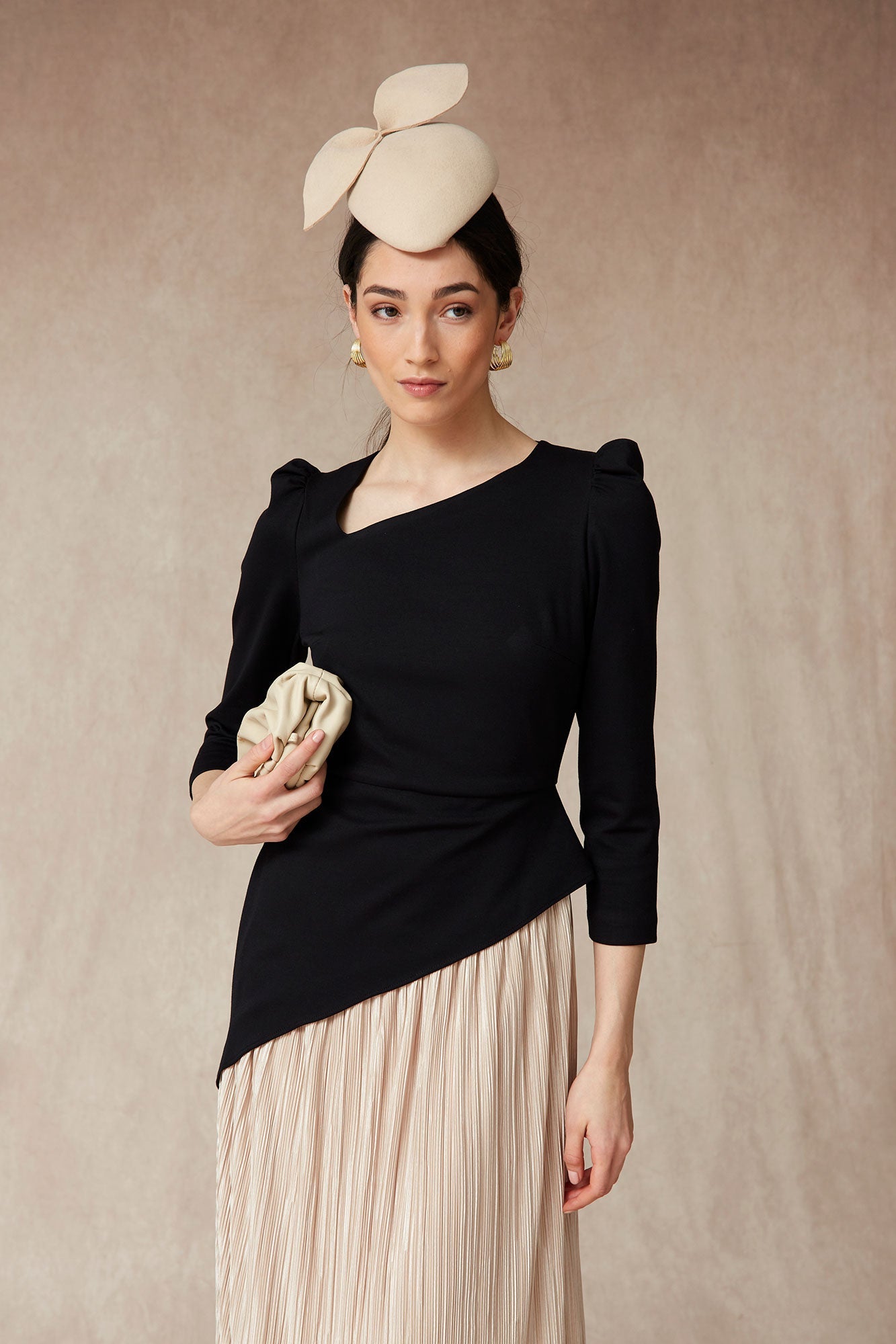 VESTIDO RAQUEL NEGRO/BEIGE