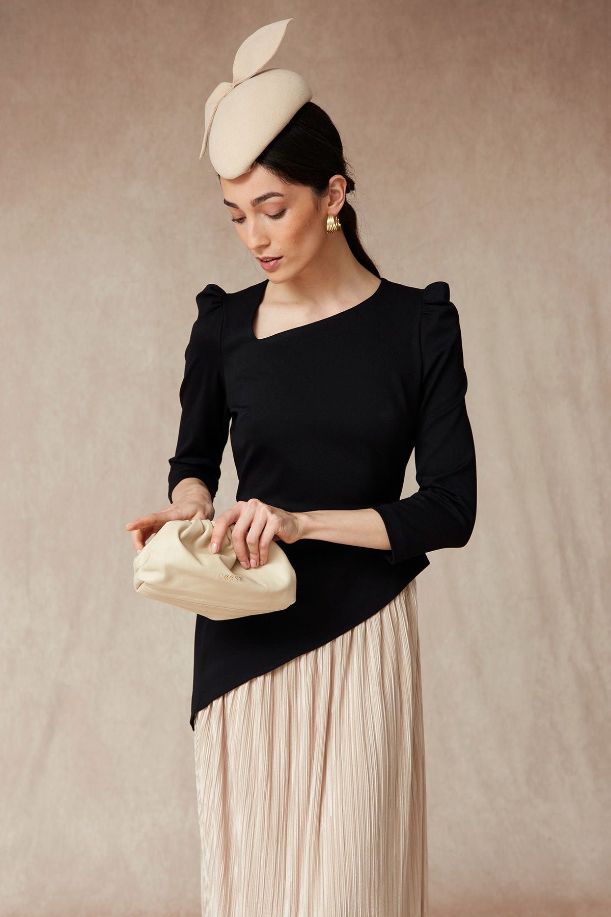 VESTIDO RAQUEL NEGRO/BEIGE