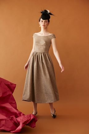 VESTIDO YORLENIS MARRON