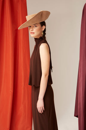 VESTIDO ANICETA MARRON