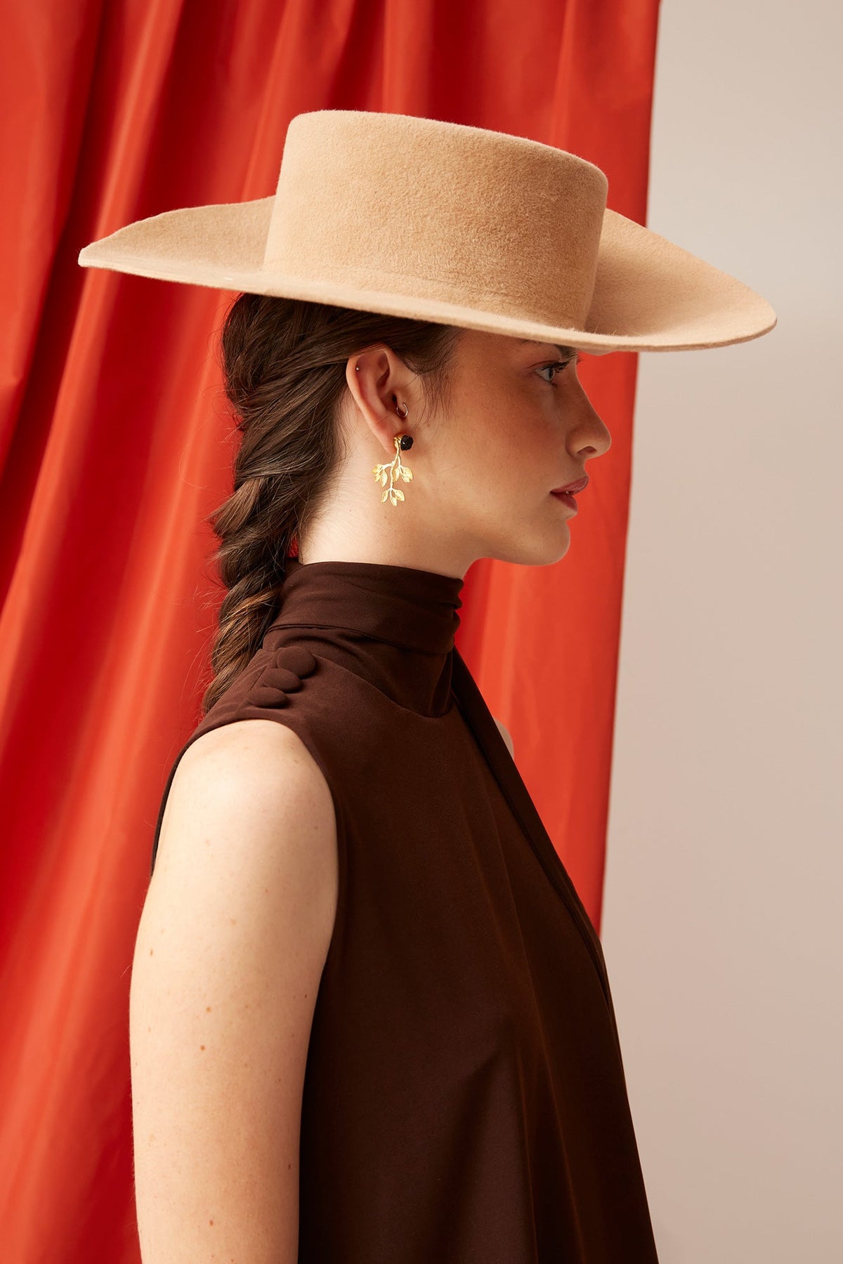 VESTIDO ANICETA MARRON