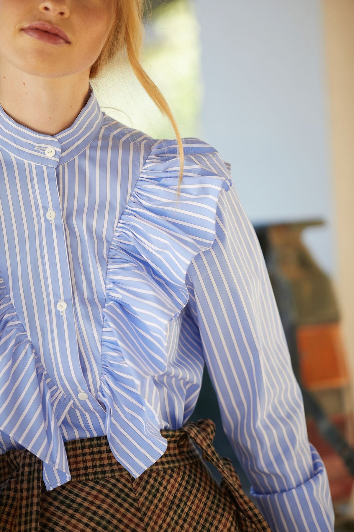 CAMISA ARES RAYAS AZUL