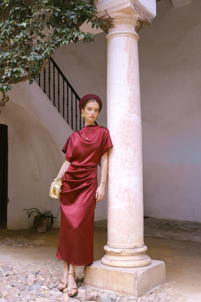 VESTIDO ALBA GRANATE