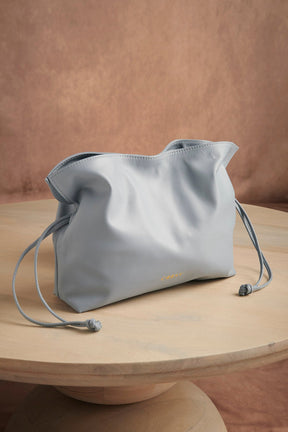 BOLSO SACO PIEL CELESTE